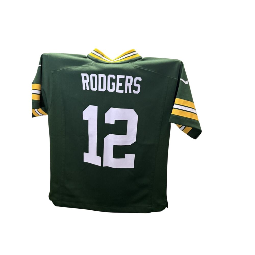 Green Bay Packers Jersey Youth L Green Nike Dri Fit NFL Aaron Rodgers #12